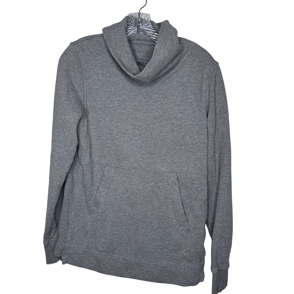 Lululemon Grey Cowl Neck Long Sleeve Kangaroo Pocket Athleisure Top Size 8